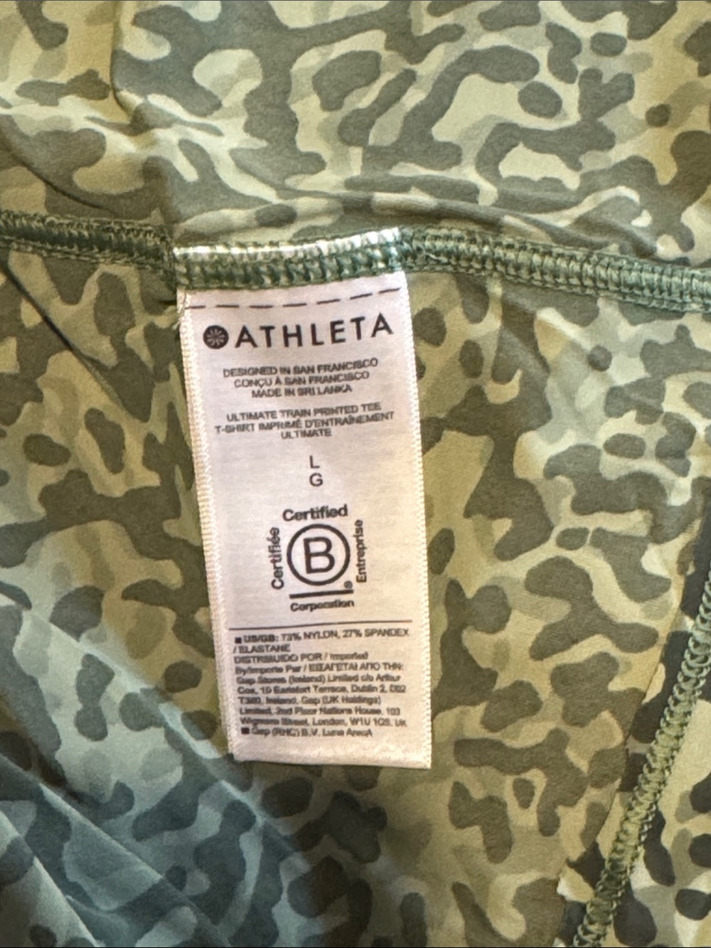 Athleta Ultimate Train printed tee, large, green - Picture 7 of 8